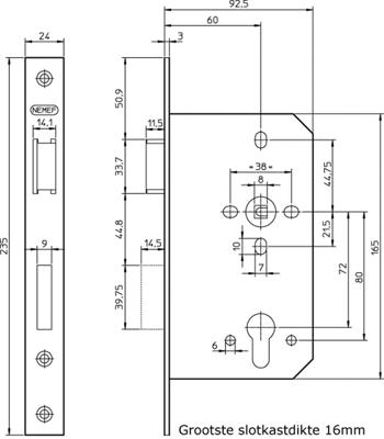 Nemef Deurslot 669/4-60Mm Kv Rs Deurslot 669/4-60Mm Kv Rs - 9066904651 - 9066904651