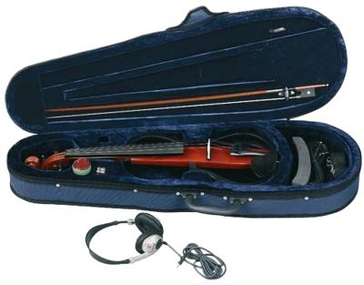 GEWA GS401.645 elektrische viool set met strijkstok en softcase, bruin