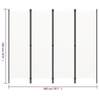 Kamerscherm met 4 panelen 200x180 cm crmewit - thumbnail