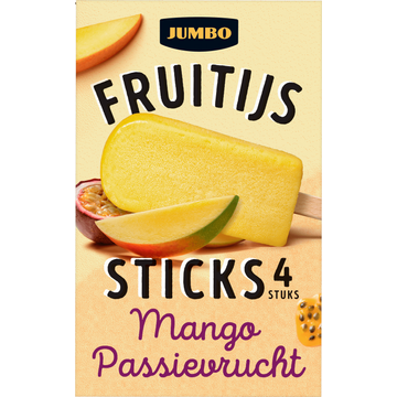 Jumbo Fruitijs Sticks MangoPassievrucht 4 Stuks Jumbo Fruitijs Sticks MangoPassievrucht 4 Stuks