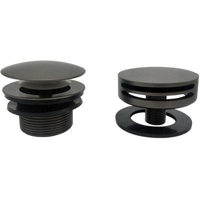 Wiesbaden Caral Gunmetal Badafvoer met Overloop en Vulfunctie - Rond