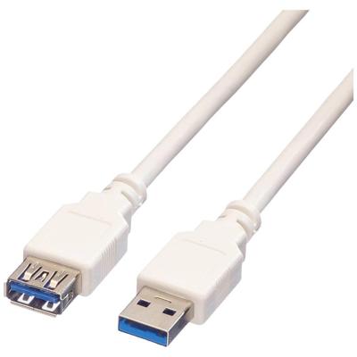 VALUE USB 3.2 Gen 1 Kabel, type A-A, M/F, wit, 0,8 m VALUE USB 3.2 Gen 1 Kabel, type A-A, M/F, wit, 0,8 m