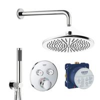 Grohe SmartControl inbouw doucheset rond met Crosswater 30cm hoofddouche en handdouche chroom sw24481/sw24643/sw30938/sw104917/sw105953/ - thumbnail