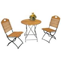 Hardhouten bistroset Bad Tolz ⌀ 77 cm met groen frame - thumbnail