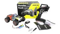 Amewi Blauw, Oranje Brushed 1:20 RC modelauto voor beginners Elektro Monstertruck 4WD RTR Met lichteffect - thumbnail