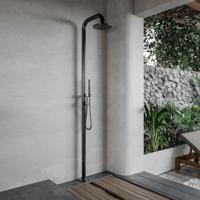 Buitendouche vrijstaand Fortifura Outdoor Deluxe Regendouche Met Handdouche Gunmetal - thumbnail
