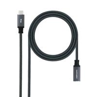 NANOCABLE 10.01.4500-COMB USB 3.2 Gen2X2 kabel, 100 W, 4K/60 Hz, USB-C/M, USB-C/H, zwart/grijs, 0,5 m - thumbnail
