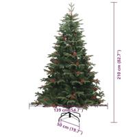 VidaXL Kunstkerstboom groen 210 cm pvc en metaal en plastic - thumbnail