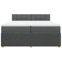 Boxspring met matras stof donkergrijs 200x200 cm - thumbnail