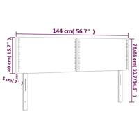 Hoofdbord LED 144x5x78/88 cm stof crèmekleurig - thumbnail