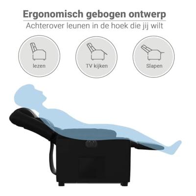 Sta-op-stoel elektrisch kunstleer zwart