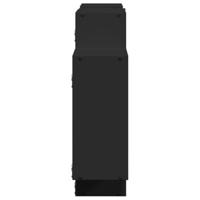 Wandschap 159x18x65 cm bewerkt hout zwart - thumbnail