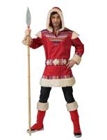 Eskimo kostuum man rood - thumbnail