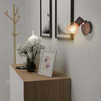 VidaXL Wandlamp e14 zwart en koper 2 st - thumbnail