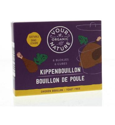 Your Organic Nature Kippenbouillonblokjes helder zonder gist bio 6 Stuks