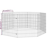 Konijnenkooi met 8 panelen 54x60 cm gegalvaniseerd ijzer - thumbnail