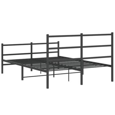 Bedframe met hoofd- en voeteneindemetaal zwart 140x190 cm Bedframe met hoofd- en voeteneindemetaal zwart 140x190 cm