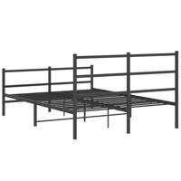 Bedframe met hoofd- en voeteneindemetaal zwart 140x190 cm - thumbnail