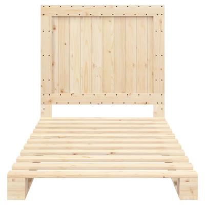 Bedframe met hoofdbord massief grenenhout 100x200 cm