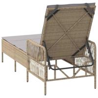 Ligbed met kussen 1-persoon Beige 157 x 55 x 92cm poly rattan - thumbnail