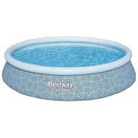 BESTWAY Opblaasbare Zwembadset - Snelle Installatie - 396 x 84 cm - Rond (Cartridgefilter, 1 Cartridge) - thumbnail
