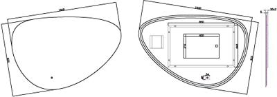 Saqu Organo organische spiegel met LED verlichting en anti-condens 140cm