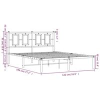 Bedframe met hoofdbord metaal zwart 135x190 cm - thumbnail
