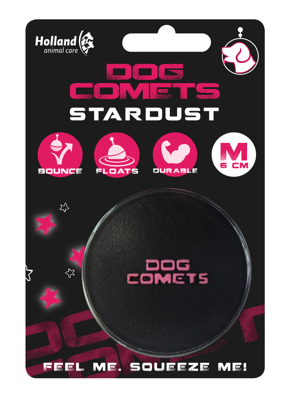 Dog Comets Ball Stardust Zwart/Roze M