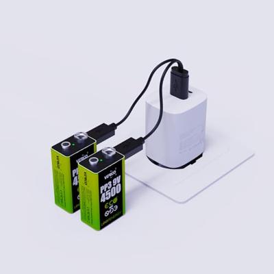 Verico Oplaadbare 9V batterij (blok) LoopEnergy USB-C Li-ion 7.4 V 500 mAh 2 stuk(s) Verico Oplaadbare 9V batterij (blok) LoopEnergy USB-C Li-ion 7.4 V 500 mAh 2 stuk(s)