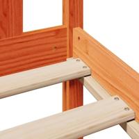 Bed met boekenkast zonder matras grenenhout wasbruin 140x200 cm - thumbnail