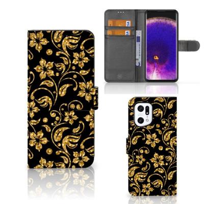 OPPO Find X5 Pro Hoesje Gouden Bloemen OPPO Find X5 Pro Hoesje Gouden Bloemen