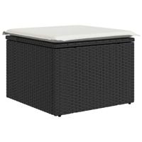 6-delige Loungeset met kussens poly rattan zwart - thumbnail