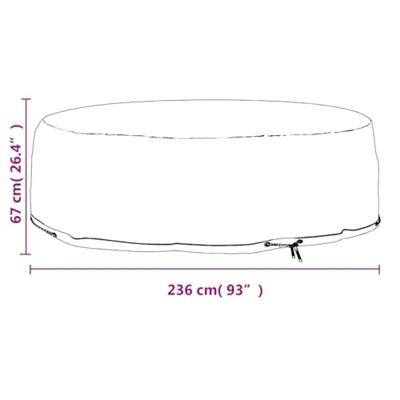 Tuinmeubelhoes eilandlounge 10 oogjes rond 236x67 cm