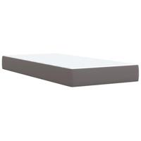 Boxspring met matras kunstleer grijs 90x190 cm - thumbnail