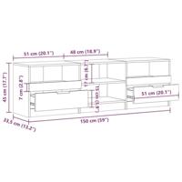 Tv-meubel 150x33,5x45 cm bewerkt hout oud houtkleurig - thumbnail