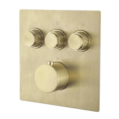 Afbouwdeel Inbouwthermostaat Wiesbaden Caral Klik Pro 3-weg Geborsteld Messing Afbouwdeel Inbouwthermostaat Wiesbaden Caral Klik Pro 3-weg Geborsteld Messing