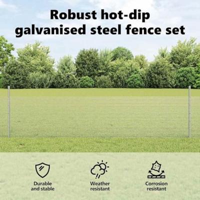 VidaXL Hek met paal zilver 0,5 x 10 m staal