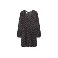 Mango A-lijn jurk met all over print zwart - thumbnail