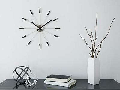NeXtime NE-2610ZW Wandklok Dia. 58 Cm, Metaal, Zwart, &apos;Plug Inn&apos;