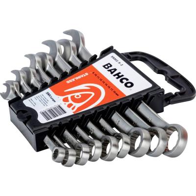 Bahco SS002-9-2 Steek-ringratelsleutelset 9-delig Sleutelbreedte (metrisch) 8 - 19 mm Bahco SS002-9-2 Steek-ringratelsleutelset 9-delig Sleutelbreedte (metrisch) 8 - 19 mm