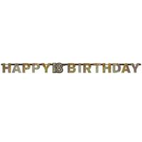 Letterbanner 18 Jaar Glitter Goud - thumbnail