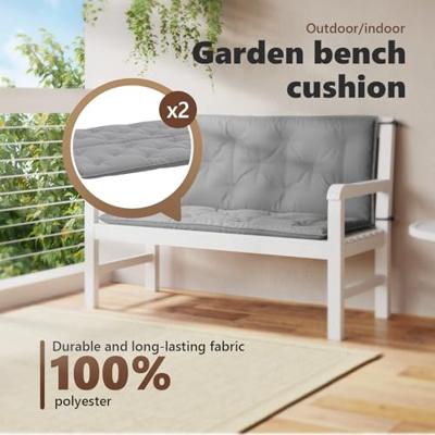 VidaXL Tuinbankkussen 120x(50+50)x7 cm oxford stof grijs