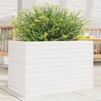 VidaXL Plantenbak 70x40x46 cm massief grenenhout wit - thumbnail