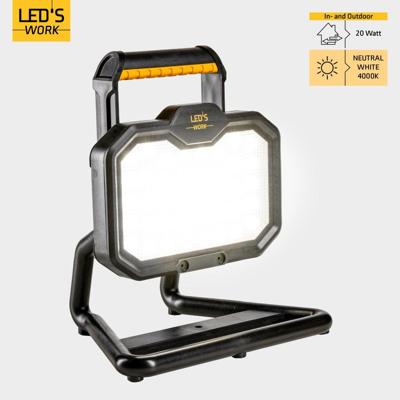 LED&apos;s Work LED Bouwlamp oplaadbaar 20W 2000lm - Werkt draadloos op accu - Stof- en waterdicht