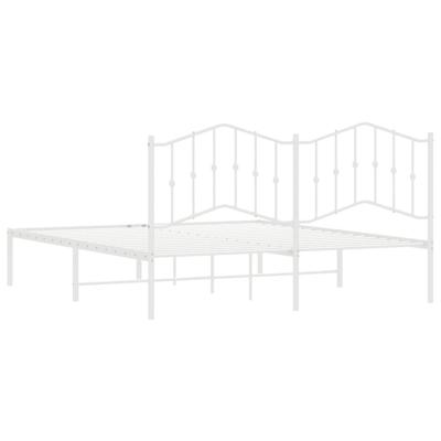 Bedframe met hoofdbord metaal wit 180x200 cm