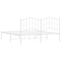 Bedframe met hoofdbord metaal wit 180x200 cm - thumbnail