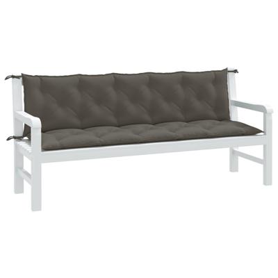 Tuinbankkussens 2 st 180x50x7 cm stof gemleerd donkergrijs Tuinbankkussens 2 st 180x50x7 cm stof gemleerd donkergrijs
