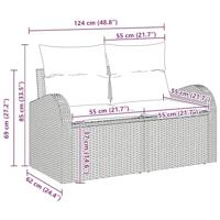 Tuinbankenset met kussen 5 pcs Zwart poly rattan - thumbnail