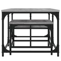 2-delige Tafeltjesset bewerkt hout grijs sonoma eikenkleurig - thumbnail