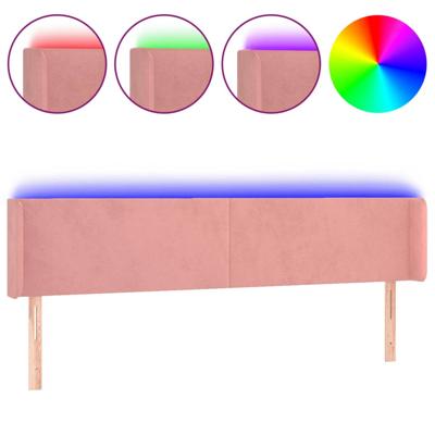 Hoofdbord LED 163x16x78/88 cm fluweel roze
